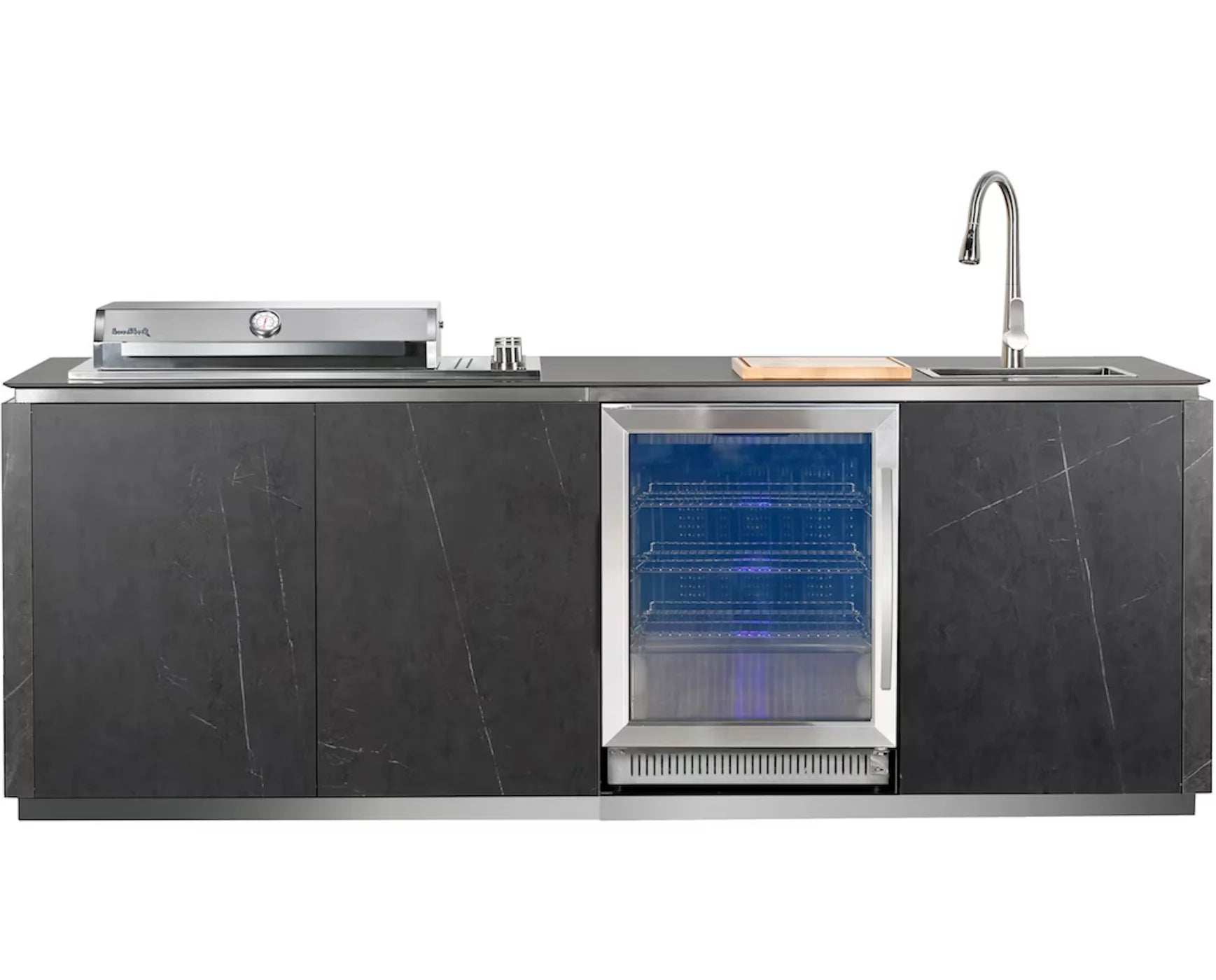 Buschbeck Derby Outdoor Kitchen Island 2.6M - Marble Grey + Cover