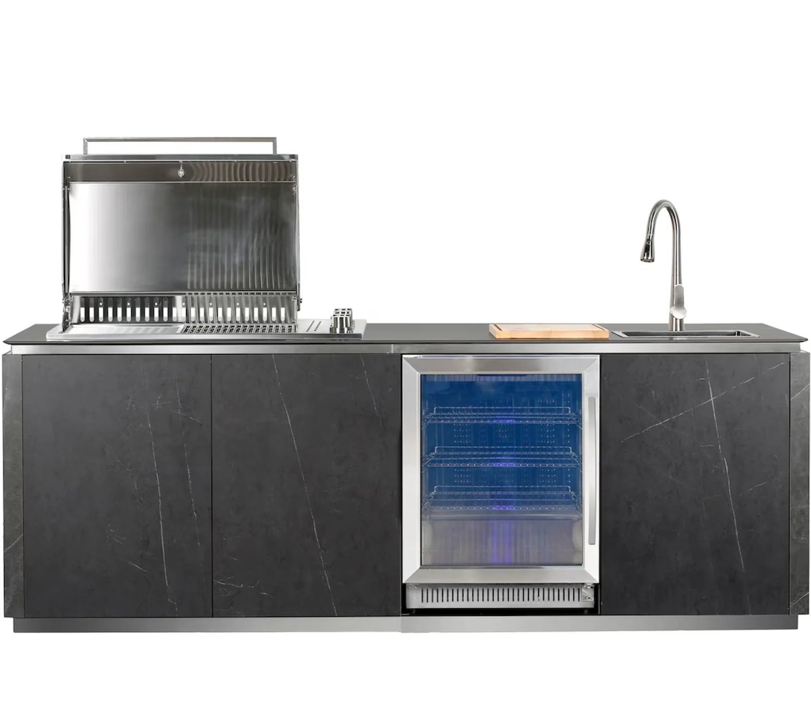 Buschbeck Derby Outdoor Kitchen Island 2.6M - Marble Grey + Cover