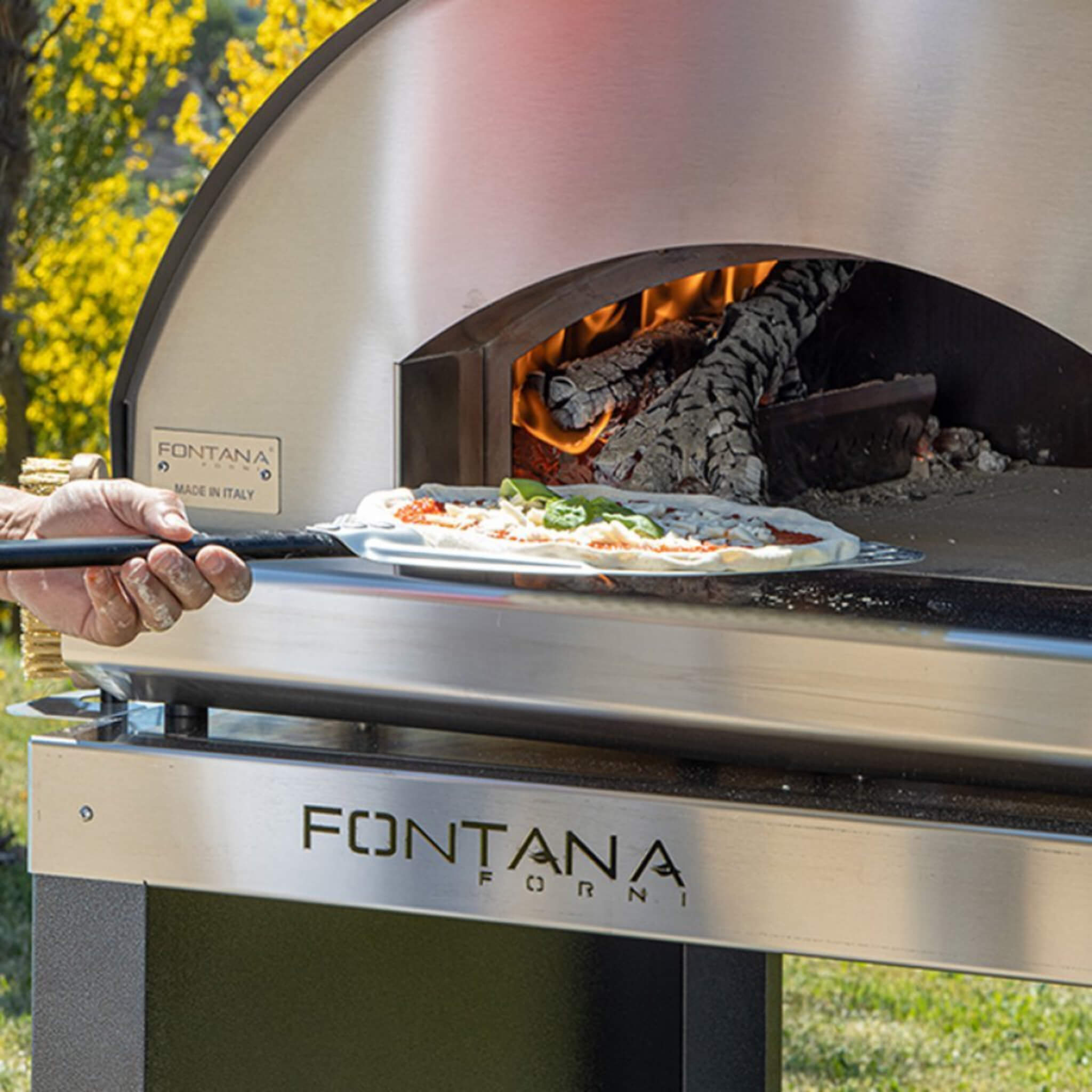 Fontana Forni Margherita Wood-Fired Pizza Oven with Trolley – 60×60cm
