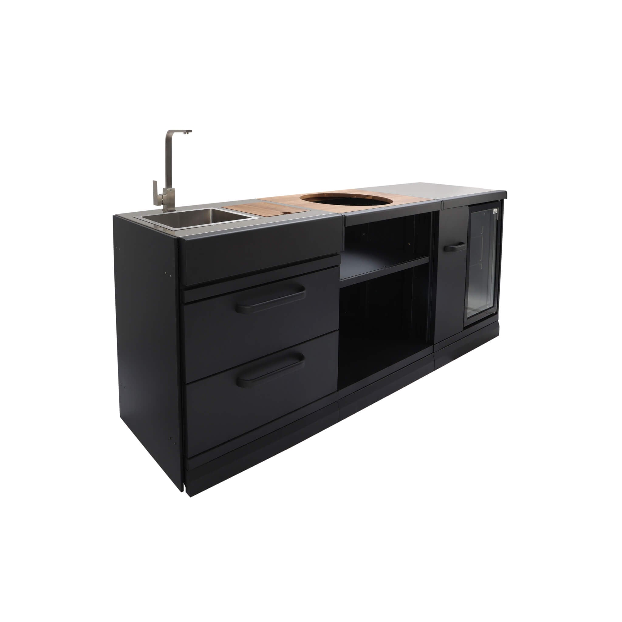 GRLLR Modular Outdoor Kitchen – Sink, Fridge & Kamado-Ready Unit
