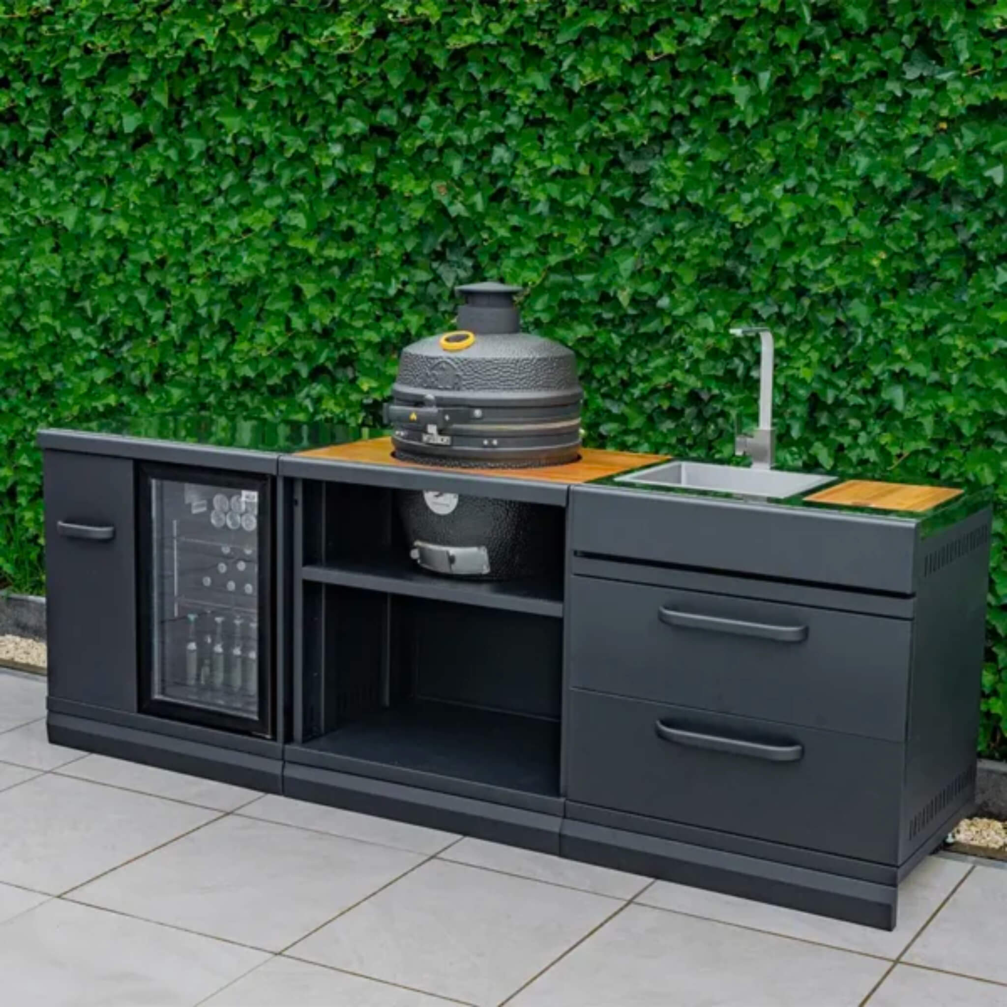 GRLLR Modular Outdoor Kitchen – Sink, Fridge & Kamado-Ready Unit