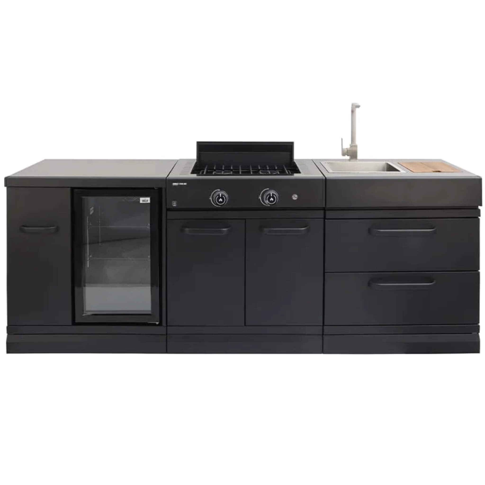 GRLLR Outdoor Kitchen with Fridge, Stove & Sink – Modular Setup
