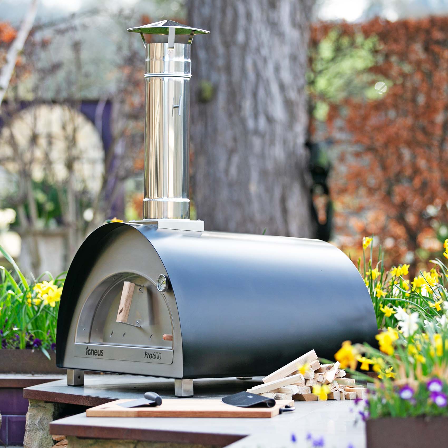 Igneus Pro 600 Pizza Oven | 60×60cm Wood-Fired Oven for Home & Commercial Use