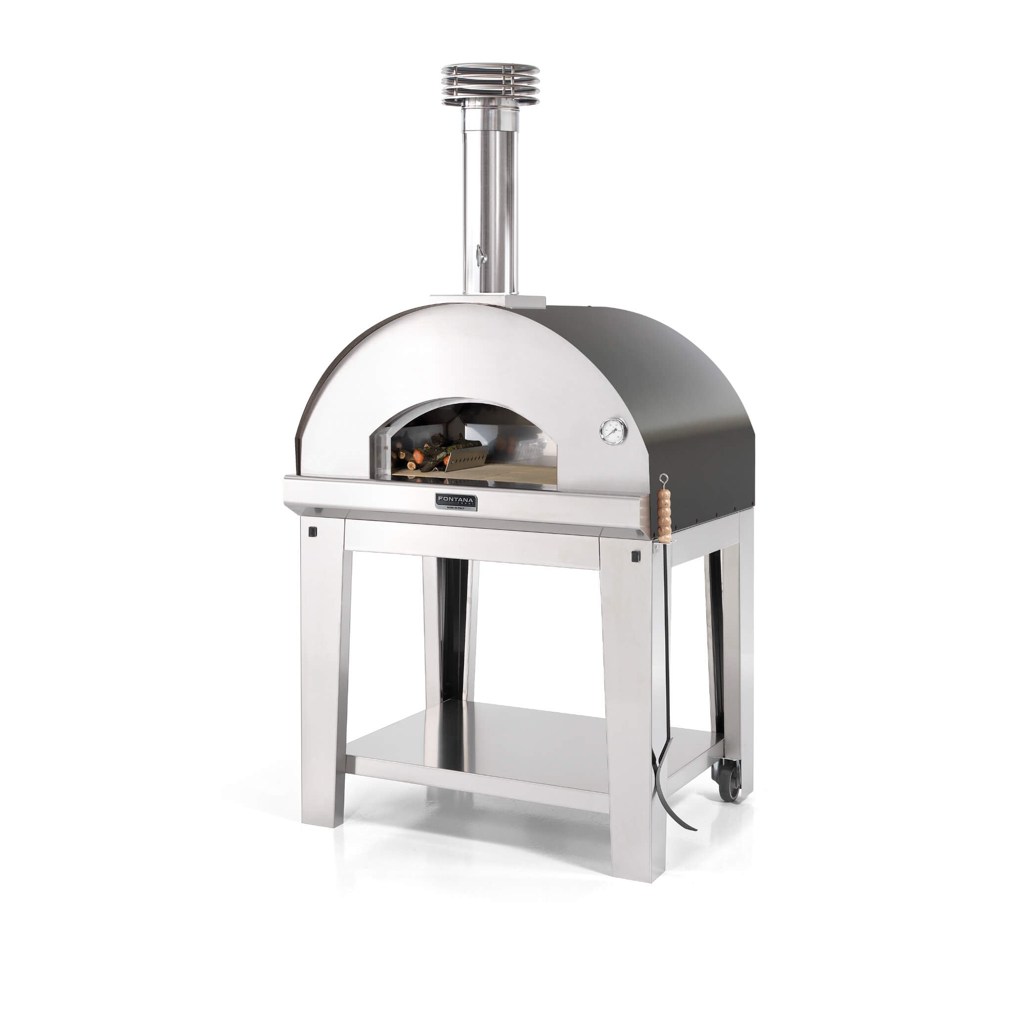 Fontana Forni Mangiafuoco Wood-Fired Pizza Oven with Trolley – 60×80cm