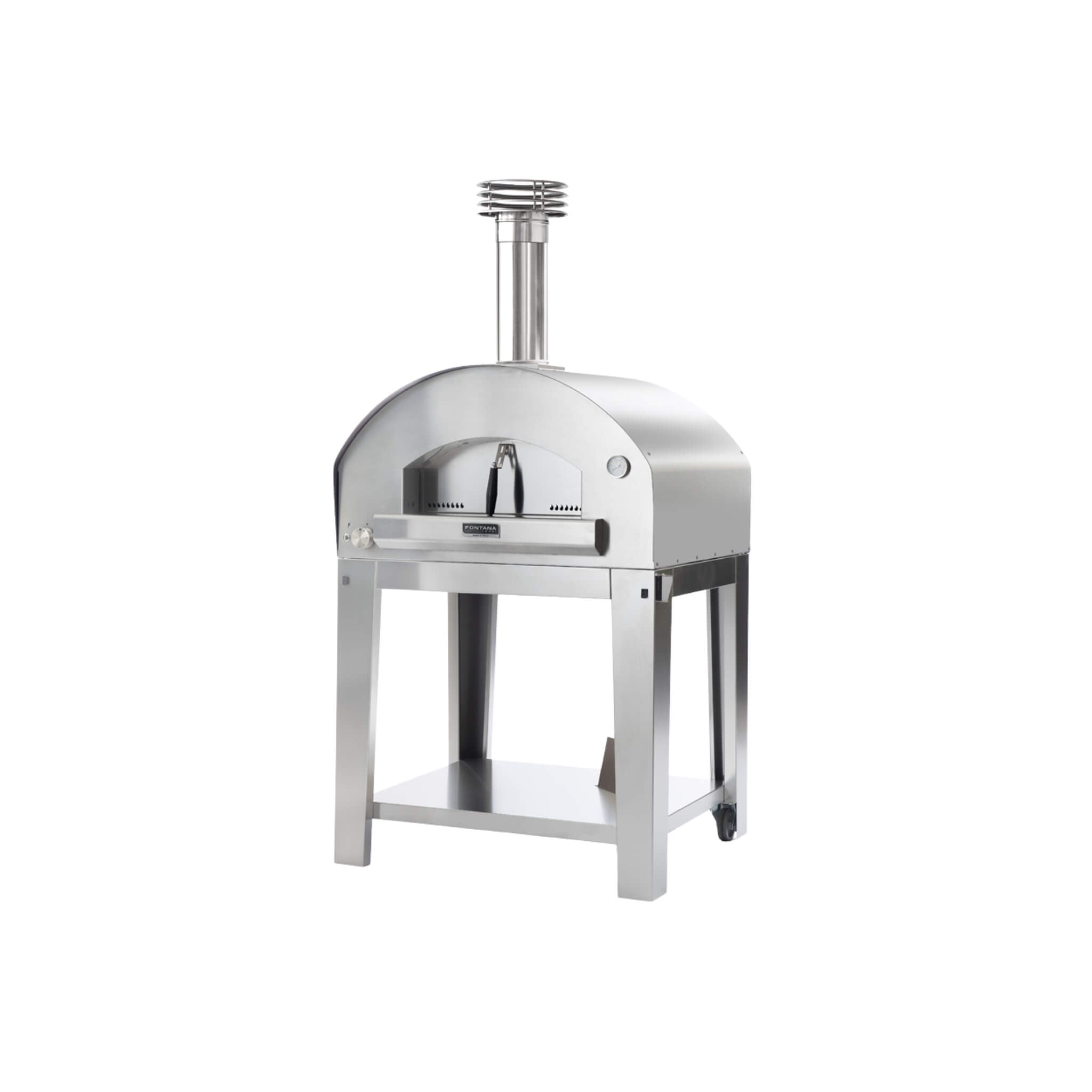 Fontana Mangiafuoco Dual Fuel Pizza Oven with Trolley – 60×80cm