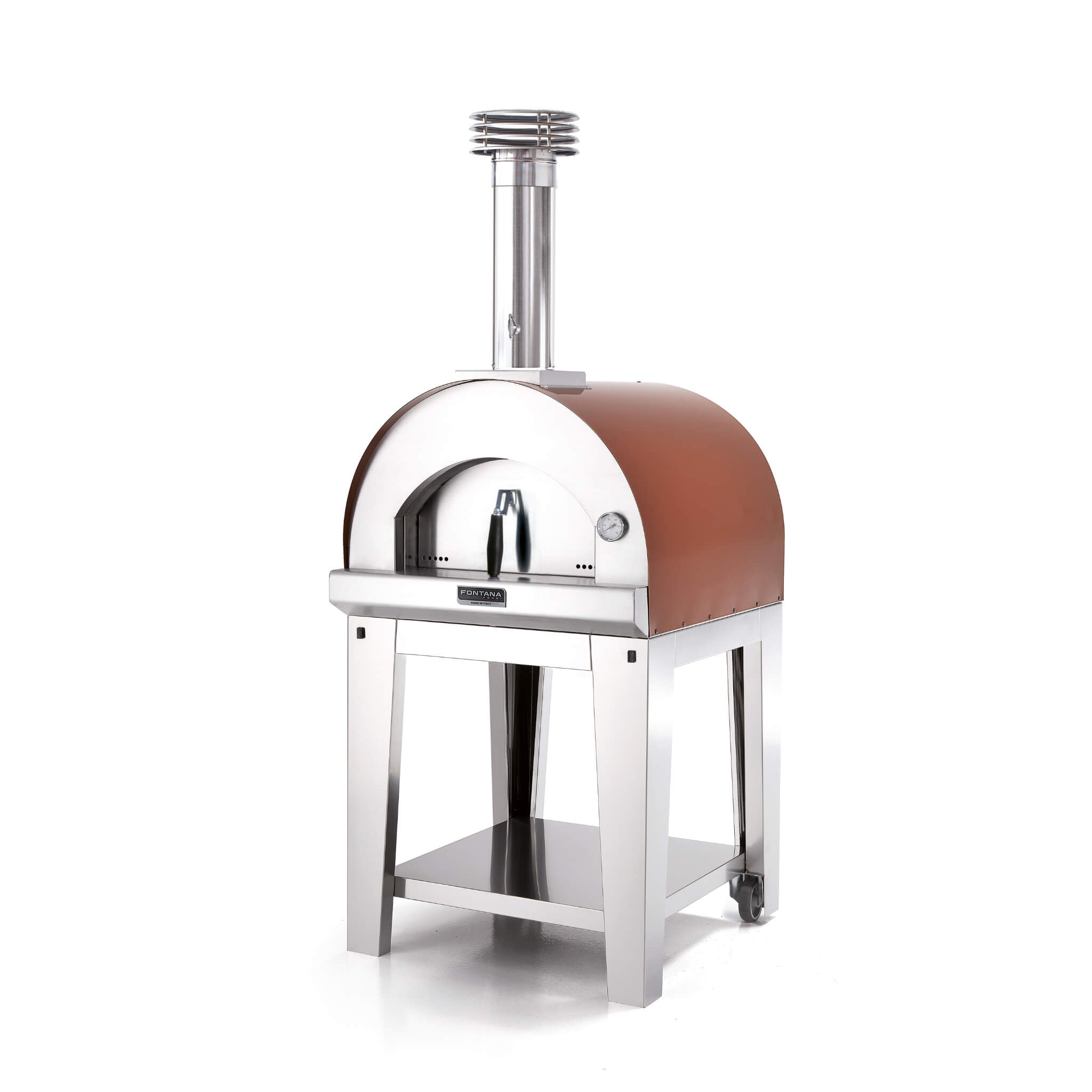 Fontana Forni Margherita Wood-Fired Pizza Oven with Trolley – 60×60cm