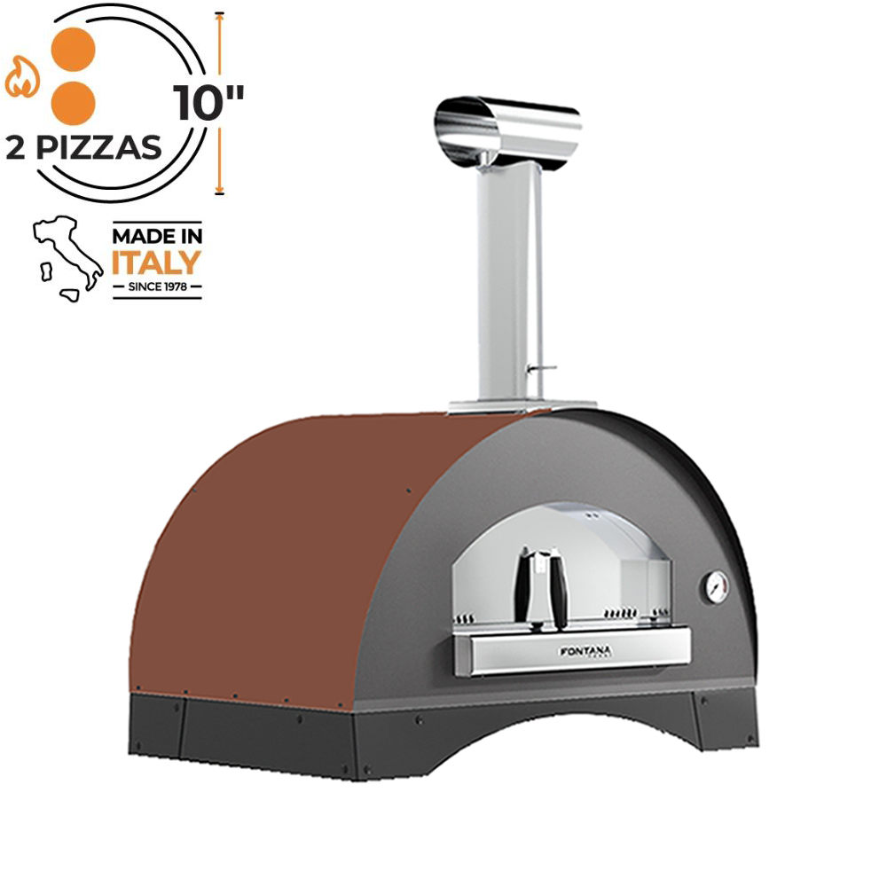 Fontana Lorenzo 70×50cm Tabletop Wood-Fired Pizza Oven – Rosso or Pearl Grey