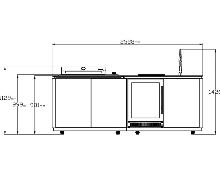 Buschbeck Derby Outdoor Kitchen Island 2.6M - Marble White
