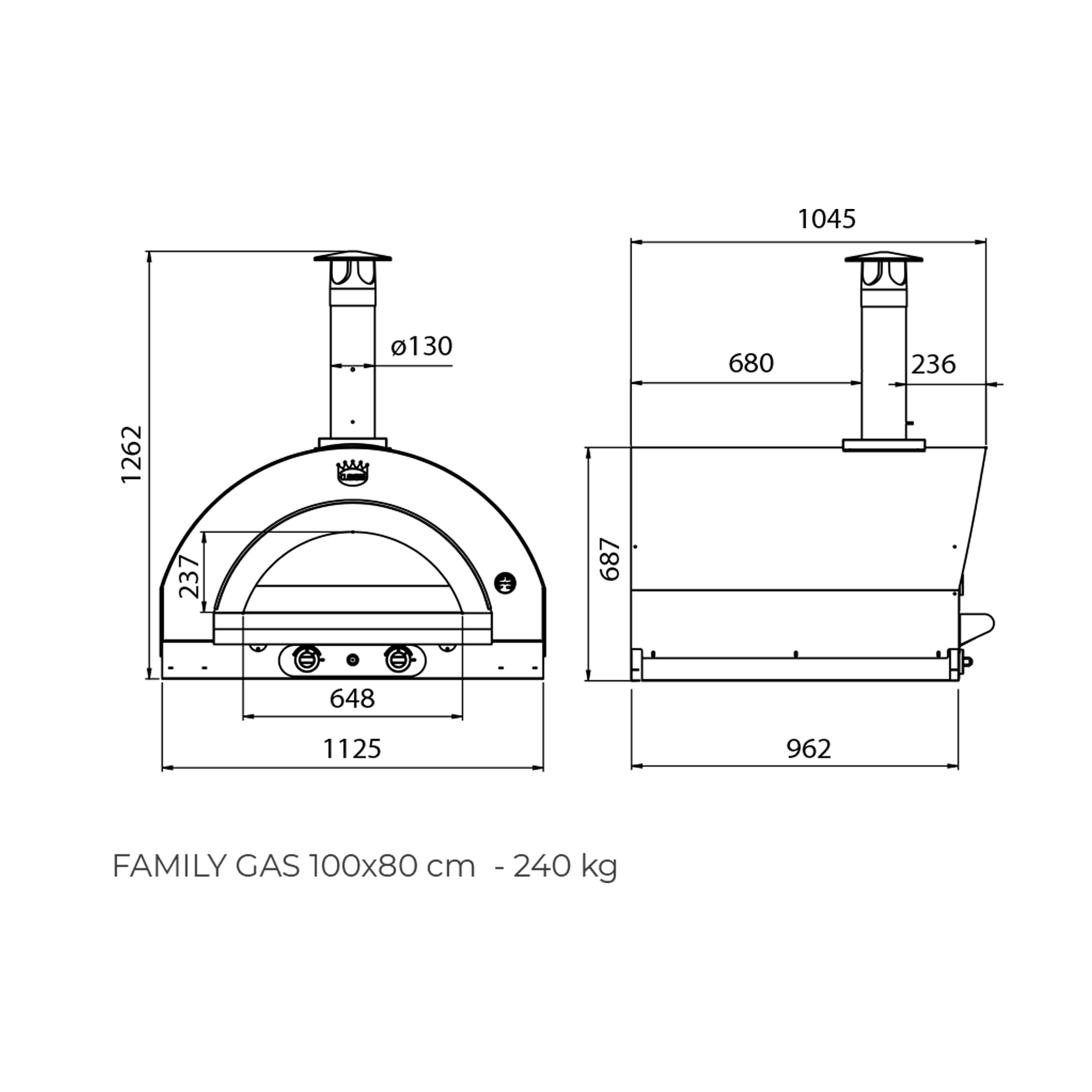 Clementi Original 100x80 Dual Fuel Pizza Oven