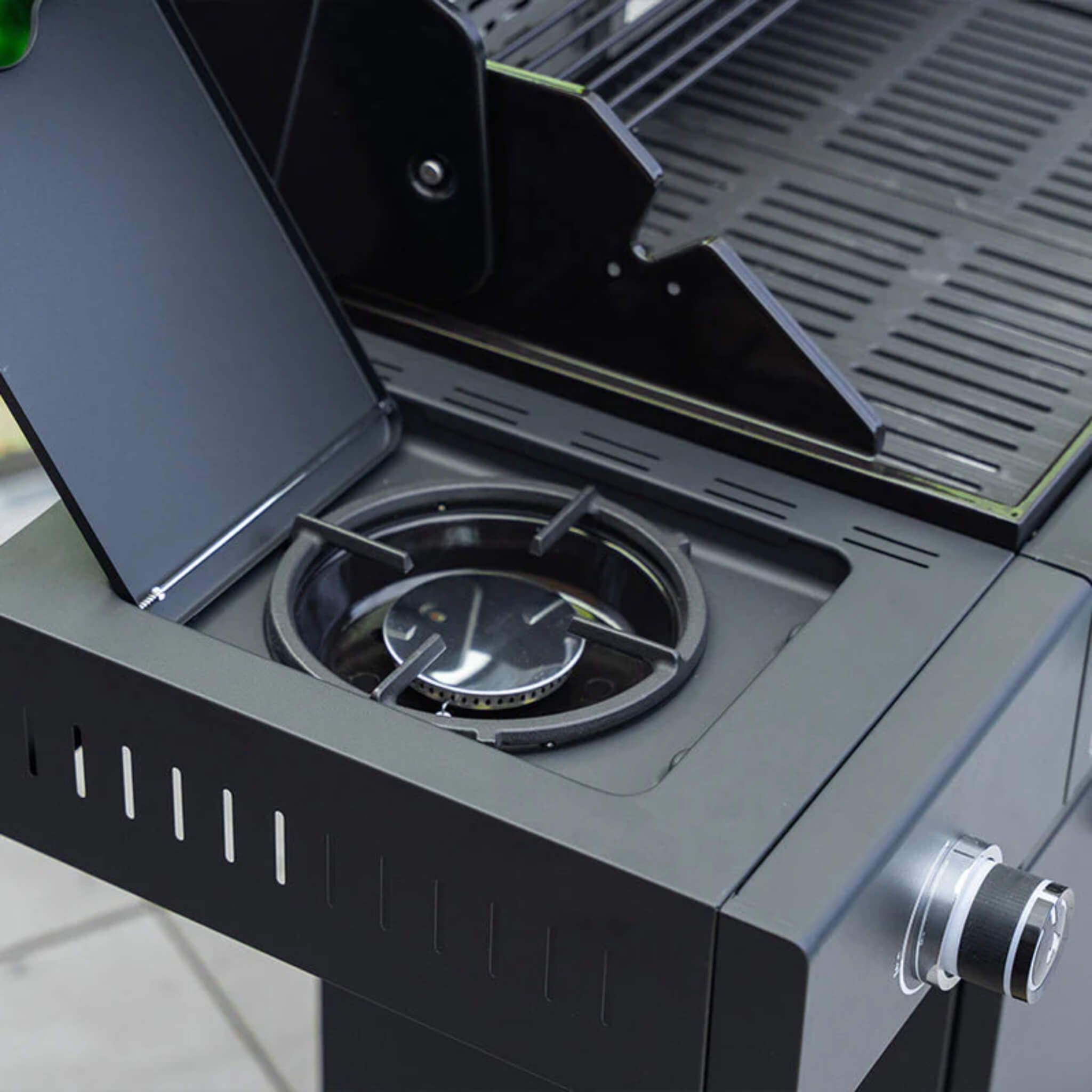 GRLLR Connect L-Shape Outdoor Kitchen – BBQ, Sink, Fridge & Kamado Cabinet (Optional Kamado)