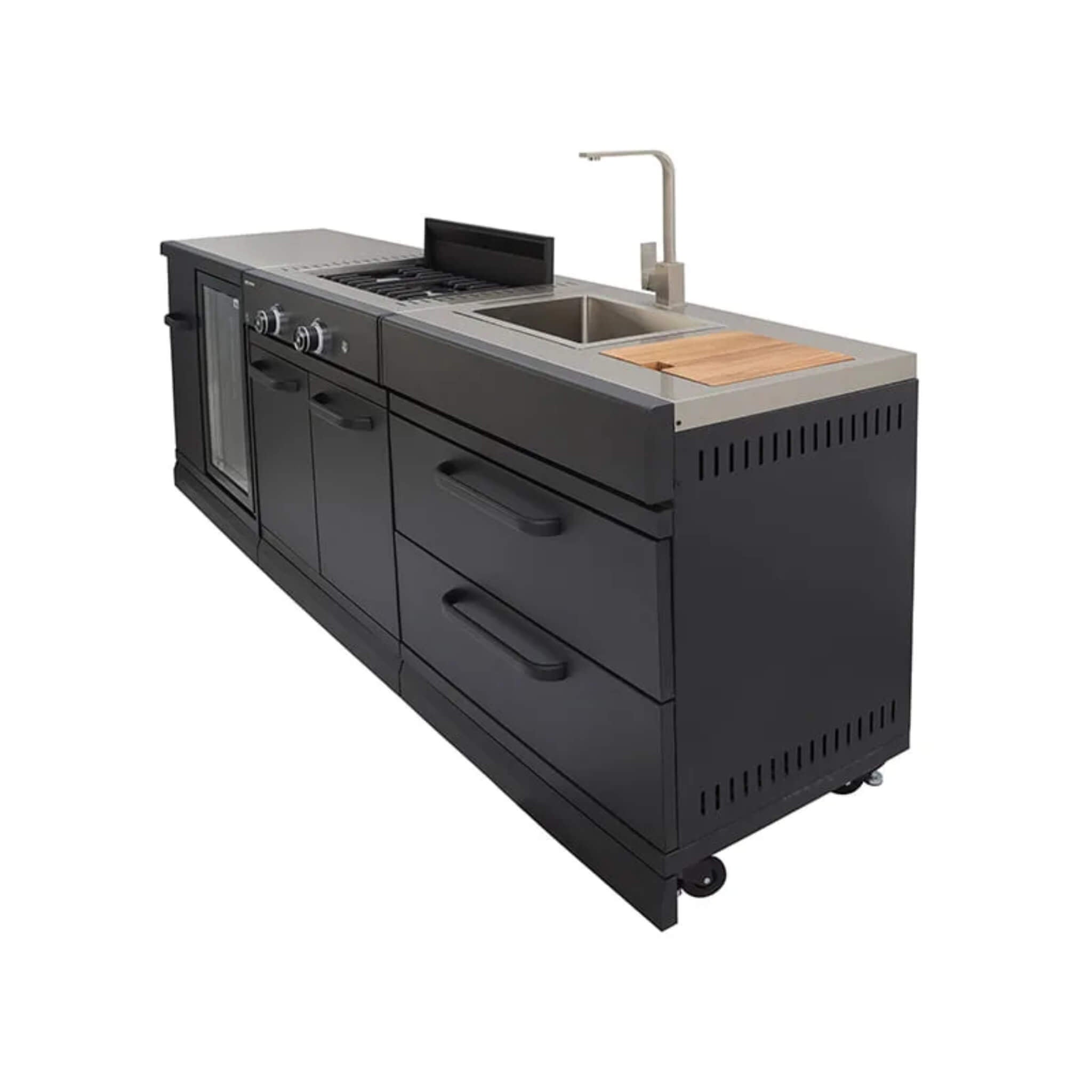 GRLLR Connect Outdoor Kitchen – Fridge, Dual Gas Stove & Sink Unit