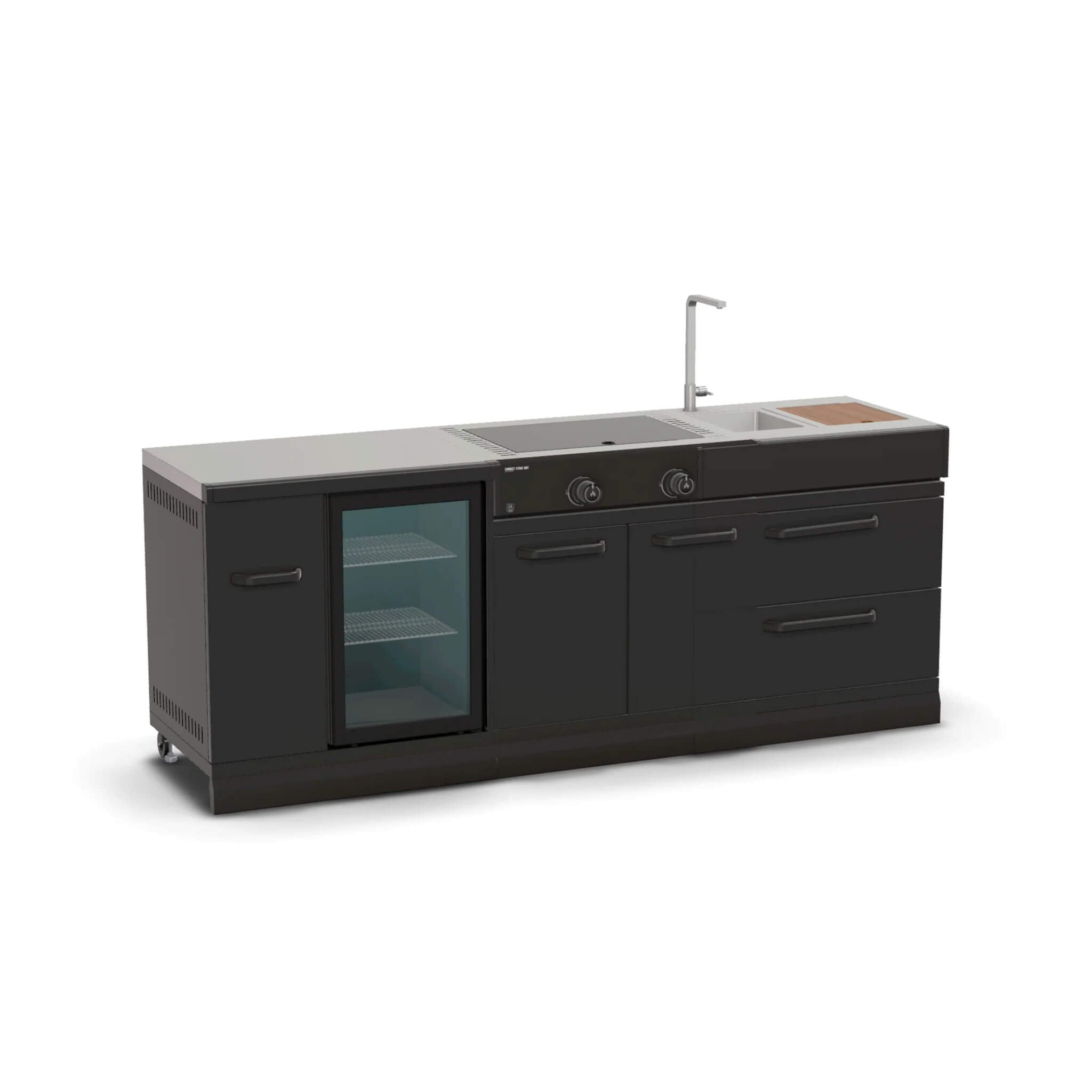 GRLLR Connect Outdoor Kitchen – Fridge, Dual Gas Stove & Sink Unit