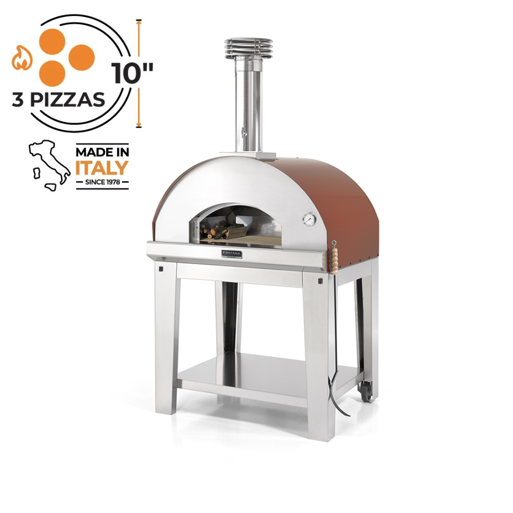 Fontana Forni Mangiafuoco Wood-Fired Pizza Oven with Trolley