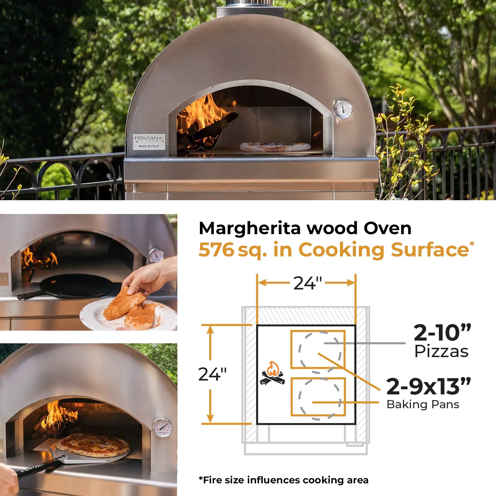 Fontana Forni Margherita Build In Tabletop Wood-Fired Pizza Oven