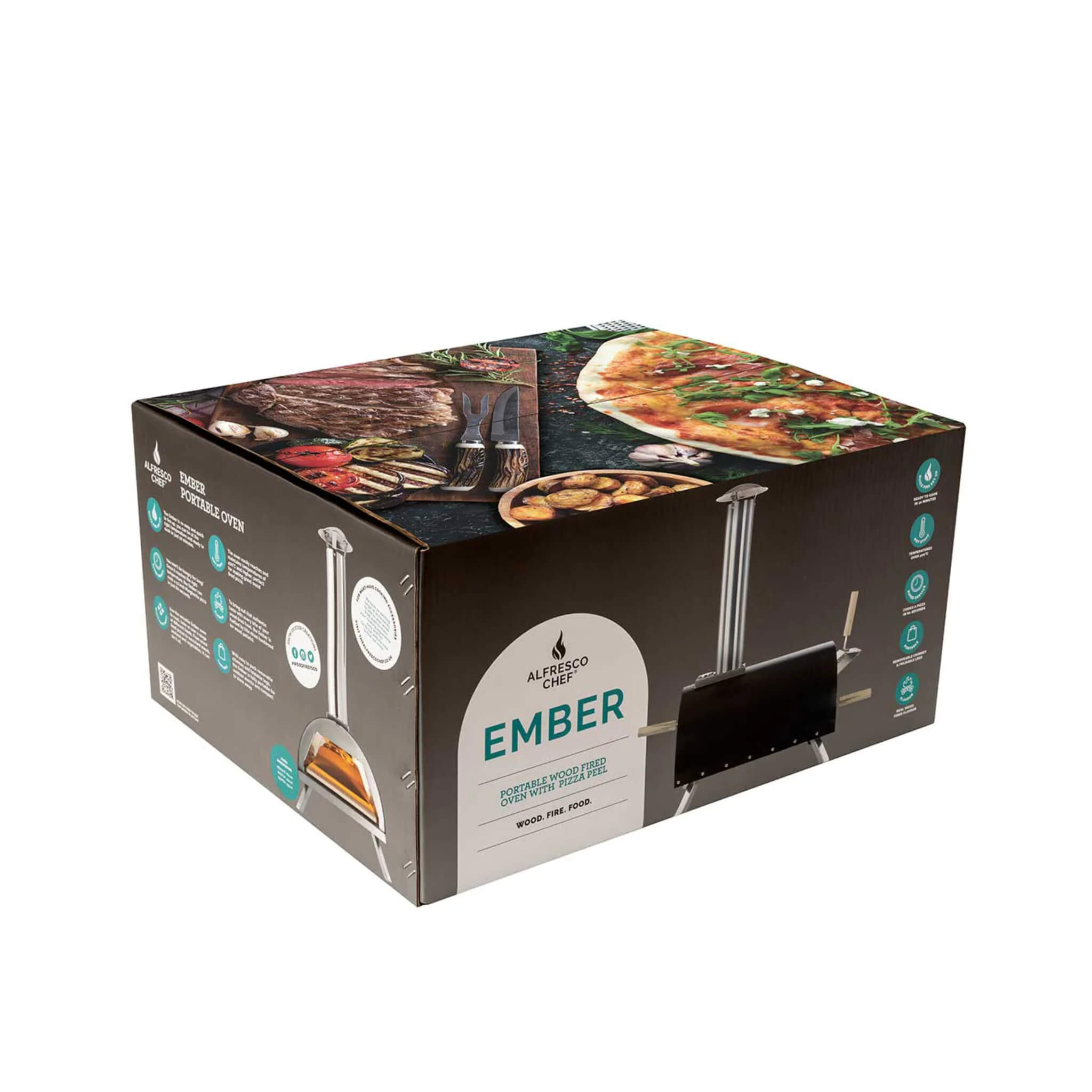Alfresco Ember Wood-Fired Pizza Oven – Complete Portable Starter Kit